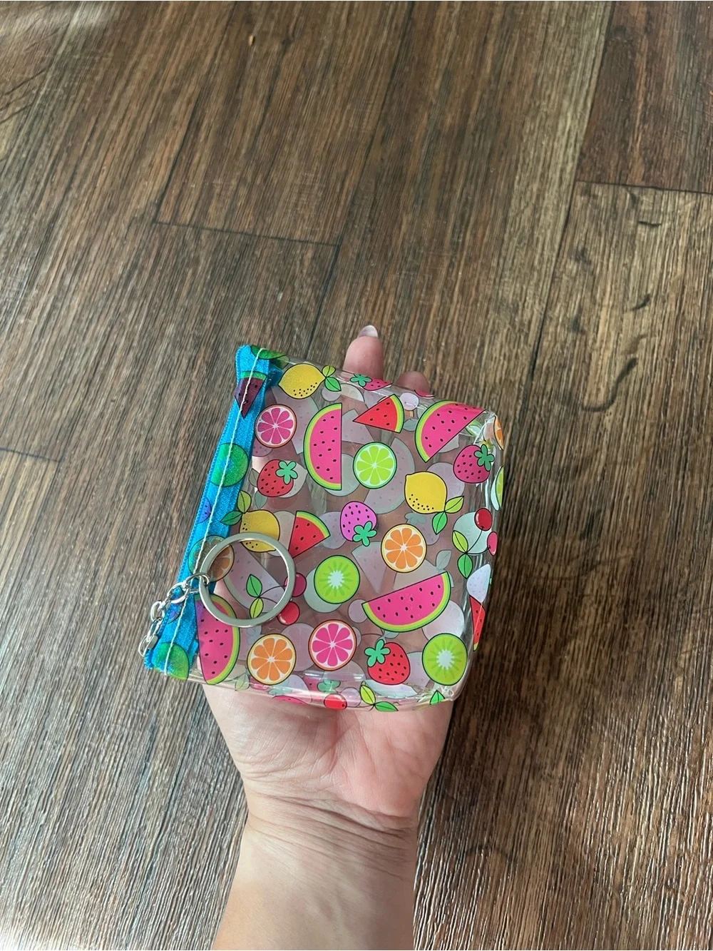 Fruit Print Clear Coin Pouch | Mini Zipper Wallet | NWOT